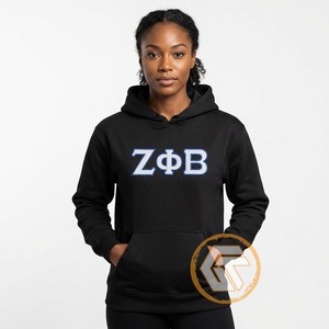 Sweat à capuche personnalisé en molleton de coton brodé Zeta Phi Beta, de haute qualité, écologique, pour femmes, vêtements grecs - Product Image 2
