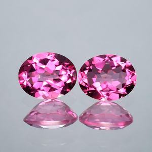 Par de topacios rosas naturales, forma ovalada, piedras sueltas de cristal rosa para la fabricación de joyas, anillos y colgantes. - Product Image 4