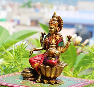 Estatua de Resina de la Diosa Laxmi, Figura Religiosa Hindú India, Ídolo, Decoración Fengshui, Artículo de Regalo - Product Image 4