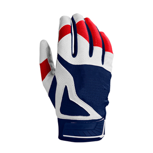 Guantes de Béisbol Unisex Blancos, Rojos y Azul Marino, de Microfibra Transpirable, Tejido de Punto, para Entrenamiento - Product Image 4