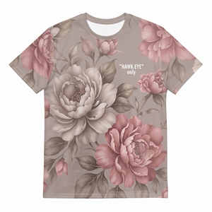 Custom design Men's Floral Printed Casual T <b>Shirt</b> Short Sleeve O Neck Regular Fit Polyester Sublimation <b>Summer</b> <b>Shirt</b> - Product Image 3
