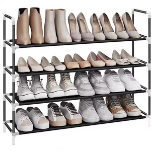 Élégante étagère à chaussures murale double niveau en métal moderne : transformez les espaces désordonnés en zones fonctionnelles et élégantes pour le quotidien - Product Image 4