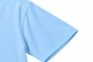 Camiseta de Cuello Redondo Azul Claro para Hombre, Manga Corta, Lisa, Teñida, Básica, Corte Regular, Informal, Sólida - Product Image 4