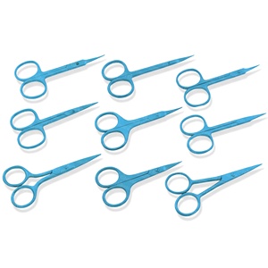 Herramientas de recorte de cejas de pelo de doble párpado, tijeras de belleza de acero inoxidable, tijeras de punta de nariz puntiaguda redondeada, pinzas para cejas - Product Image 4