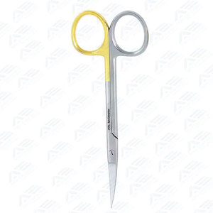Tijeras Dentales de Acero Inoxidable Premium, Instrumentos Quirúrgicos Dentales de Carburo de Tungsteno, 160 mm, Curvas y Puntiagudas, Doradas TC - Product Image 2