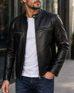 Blouson Bomber en Cuir Véritable Personnalisé pour Homme, Imperméable, Coupe-Vent, Col Rond, Unisexe, Vente en Gros OEM, Prix Abordable 2026 - Product Image 5