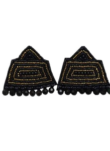 ต่างหูปักลายทรงกลม สีสวย คลาสสิก ประดับด้วยลูกปัดข้าว สำหรับผู้หญิง บรรจุภัณฑ์ดีเยี่ยม โดย MD HANDICRAFTS - Product Image 6