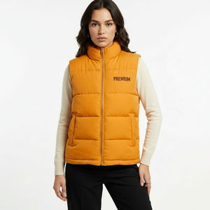 Chaleco de Invierno para Mujer con Logotipo Personalizado, Chaqueta Acolchada sin Mangas, Producción de Ropa OEM de Fábrica - Product Image 1