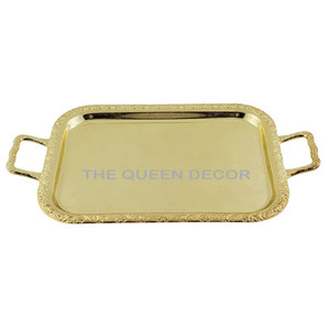Rectangle Decorative <b>Serving</b> Trays <b>Set</b> without Handles Custom Nordic Unique Modern Large Luxury Silver Metal Creative - Product Image 3
