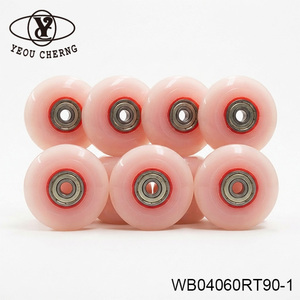 YEOU CHERNG WB04060RT90-1 Pink PU <b>Wheel</b> with Core for Automation Machinery - Product Image 5