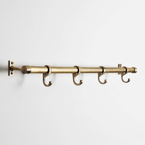 Antique Brass <b>Wall</b> Hook Heavy Duty Solid Brass Coat Clothes <b>Hanger</b> with Double Tiers Durable Towel <b>Hanger</b> for Bathroom Wardrobe - Product Image 1