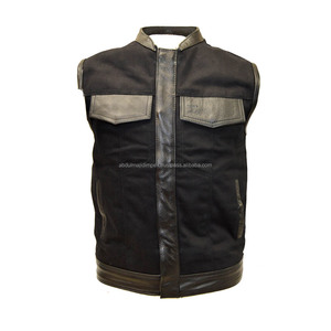 Veste en jean slim noir jais pour hommes avec design rétro OEM Gilet en jean sans manches Vestes de camionneur décontractées - Product Image 6