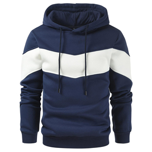 Sudadera con Capucha Personalizada para Hombre, 100% Algodón, Felpa Ecológica, Transpirable, con Bolsillo, Bloques de Color, Manga Larga, Casual - Product Image 3