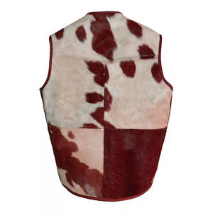 Gilet en cuir de vachette à poils, imperméable, coupe-vent, col en V, haute qualité, OEM personnalisé, pour l'hiver - Product Image 2