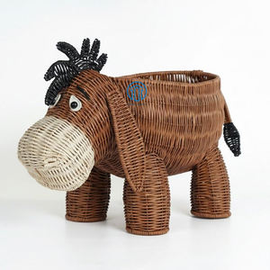 Nouveautés : panier de rangement en rotin au design unique, en forme d'âne, en osier naturel, pour chambre d'enfant et salle de jeux - Product Image 2