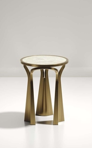 Elegant design Brass Side <b>table</b> with sculptural brass <b>legs</b> luxury cream top accent <b>table</b> premium arched brass base end <b>table</b> - Product Image 4