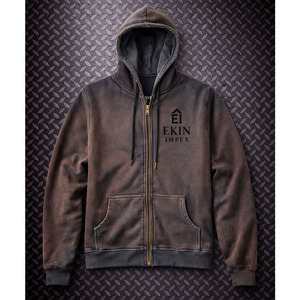 Sweat à capuche vierge personnalisable, délavé à l'acide, effet usé, coupe classique, grammage lourd, en molleton 100% coton respirant, pour l'automne, style Hip-Hop Streetwear - Product Image 1