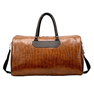 Women's PU Leather Duffel <b>Bag</b> Vintage Travel Weekender Sports <b>Overnight</b> <b>Bag</b> Zipper Closure Distressed Letter Design Fashion Carr - Product Image 5