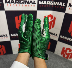 Rhinestone Full Finger <b>Gloves</b> Green PU Material Sublimation Print Non-Slip Outdoor Unisex All Seasons American Football <b>Gloves</b> - Product Image 4