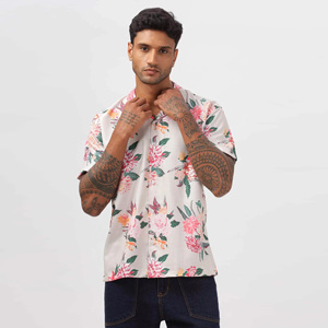 Chemise hawaïenne unie à manches courtes pour homme, col rabattu, décontractée, respirante, écologique, séchage rapide, tissu flanelle 100% - Product Image 2