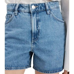 Shorts de Mezclilla de Cintura Alta para Mujer, Lavado Claro, Corte Recto, Casual, Moda de Verano, Venta al Por Mayor, Shorts de Mezclilla de Corte Recto - Product Image 4