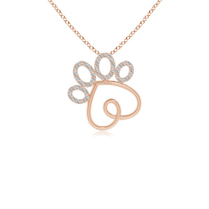 จี้เพชรเพาะเลี้ยงรูปอุ้งเท้า สร้อยคอทอง 10K/14K/18K และเงิน 925/935 ของขวัญวันครบรอบแต่งงานสุดหรูสำหรับคนรักสัตว์เลี้ยง - Product Image 3