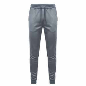 <span class=keywords><strong>Tuta</strong></span> Sportiva da Uomo Personalizzata Grigia con Cappuccio, Maniche Lunghe, Felpa e <span class=keywords><strong>Pantaloni</strong></span>, Completo Sportivo Due Pezzi con Striscia Bianca - Product Image 5