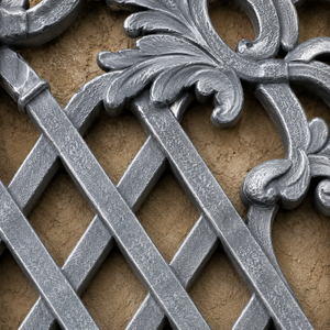 Ornate Cast Iron Balcony Panel Decorative Wrought Iron Grill Vintage Architectural Grille Metal <b>Wall</b> Decor Floral Scrollwork - Product Image 4