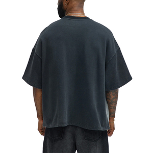 T-shirt oversize à blocs de couleurs, manches courtes, col rond, style streetwear, en jersey de coton avec impression du numéro 3 sur le devant - Product Image 2