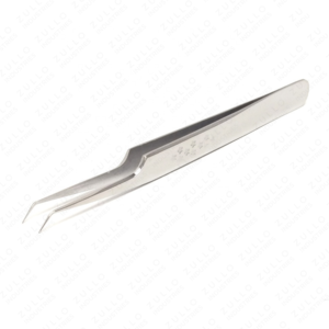 Silver Stainless Steel Curved Tip Eyelash Tweezers Professional Lash Extension <b>Tool</b> OEM Private Label Applicator - Product Image 6