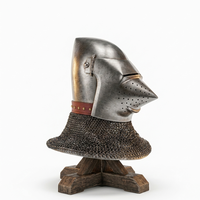 Casco Medieval con Diseño de Cara de Cerdo, Hecho a Mano, Armadura de Caballero de Metal, Usable, para Cosplay LARP, Réplica Histórica, Venta al Por Mayor