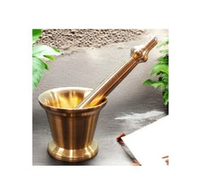ครกทองเหลืองแบบใหม่สำหรับบดสมุนไพร เครื่องเทศ เมล็ดพืช และส่วนผสมอายุรเวท - Product Image 1