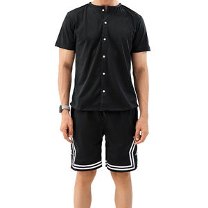 Conjuntos de Camiseta y Pantalones Cortos de Alta Calidad, Ropa Urbana Personalizada para Hombre, 350 GSM, Lisos, con Estampado Rizado, Lavado Ácido, Talla Grande - Product Image 1