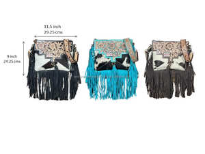 Bolso Bandolera de Cuero con Flecos y Diseño Floral, Hecho a Mano con Cuero Genuino de Vaca, Diseño Personalizado para Mujer - Product Image 2