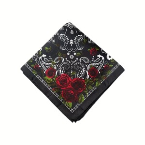 Foulard carré en satin de soie imprimé avec logo personnalisé, motifs géométriques, animaux, losanges et feuilles, multi-usages pour toutes les saisons - Product Image 2