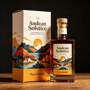 Caja Plegable Ecológica de Cartón Personalizada con Estampado en Caliente para <span class=keywords><strong>Pisco</strong></span> Brandy Transparente Doble Destilado al por Mayor - Product Image 3