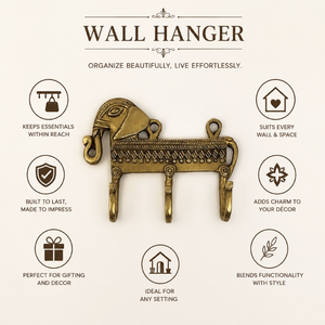 Premium Brass <b>Elephant</b> Wall Hanger Decorative Cloth Hook Handmade Vintage Wall Mounted Key Holder Home <b>Decor</b> Art Organizer XL UV - Product Image 5