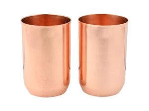 Verre à boire en cuivre finition brillante - 275 ml - Vaisselle et articles de service en cuivre - Idéal pour boire de l'eau - Parfait - Product Image 1