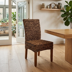 New Modern Minimalist Teak Wood <b>Dining</b> <b>Chair</b> Woven Seagrass Kitchen Room <b>Chairs</b> Luxury Seating Living Room Accent <b>Chair</b> Box - Product Image 4