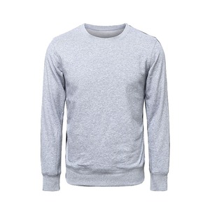 Sweat-shirt blanc à col rond pour homme, manches longues, couleur unie, tricoté en polyester/coton, respirant, vêtement d'hiver, coupe ample, doublé - Product Image 6