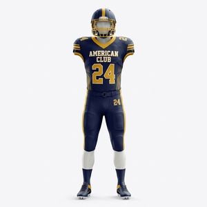 Uniforme de football américain personnalisé avec broderie en twill, graphiques d'équipe pour les joueurs universitaires et semi-professionnels, taille plus, 100% coton - Product Image 1