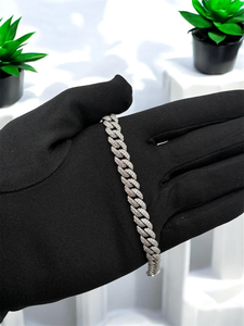 Cuban Link D-VVS1 Clarity Moissanite Diamond Bracelet 925 Silver Iced Out Chain Luxury Hip Hop Jewelry for <b>Men</b> Women Gift - Product Image 4