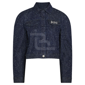 Wholesale Custom OEM Women's <b>Denim</b> <b>Jackets</b> Oversize Long Sleeve Basic Button Varsity <b>Lightweight</b> Paint Splatter Pockets Winter - Product Image 1
