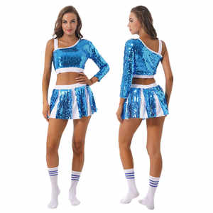 Uniformes de Animadoras Personalizados con Pedrería para Niñas y Adolescentes, para Prácticas de Equipo, Directo de Fábrica, Alta Calidad - Product Image 4