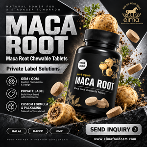 Suplemento de Extracto de Raíz de Maca Halal Elma Food, 60 Tabletas Masticables, Apoyo Energético para Hombres, Metabolismo, Circulación, GMP, HACCP - Product Image 1