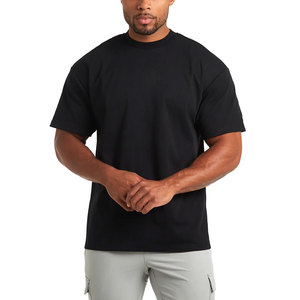 T-shirts pour hommes en coton 100% uni, surdimensionnés, respirants, nouvelle arrivée, vêtements d'été pour hommes, t-shirts décontractés imprimés en relief - Product Image 1