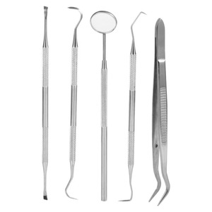 Stainless Steel Manual Dental Instrument Set with Ergonomic Grip Reusable Dental Mirror & <b>Tools</b> - Product Image 5