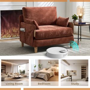 3-in-1 <b>Convertible</b> Mid for Century Modern Decor Sofa <b>Bed</b> Foldable Recliner with Three Pillows for Small Spaces - Product Image 5