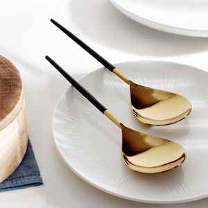 Ensemble de cuillères à salade en acier inoxydable écologique au design moderne, nouveau modèle, compatible lave-vaisselle, ustensiles de cuisine - Product Image 5