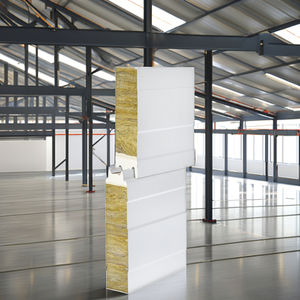 Panel Sándwich Metálico Aislado con Lana de Roca de 75mm de Espesor, Ecológico, Resistente al Agua, para Paredes Internas, Alta Resistencia al Fuego, para Almacenes - Product Image 3